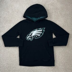 NFL Team Apparel Youth Black Philadelphia Eagles Prime Pullover Hoodie, size S